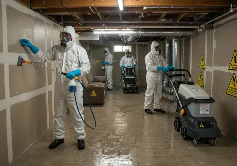 Basement Moisture Removal and Structural Drying process in North Crossett, AR